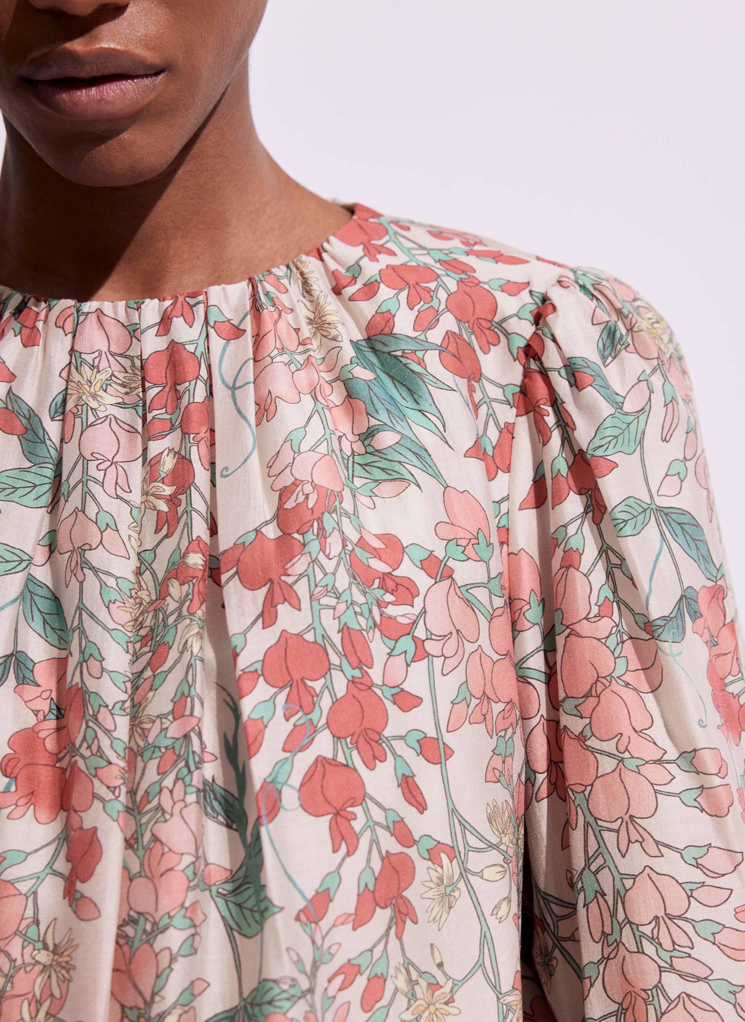 Pink Floral Print Top