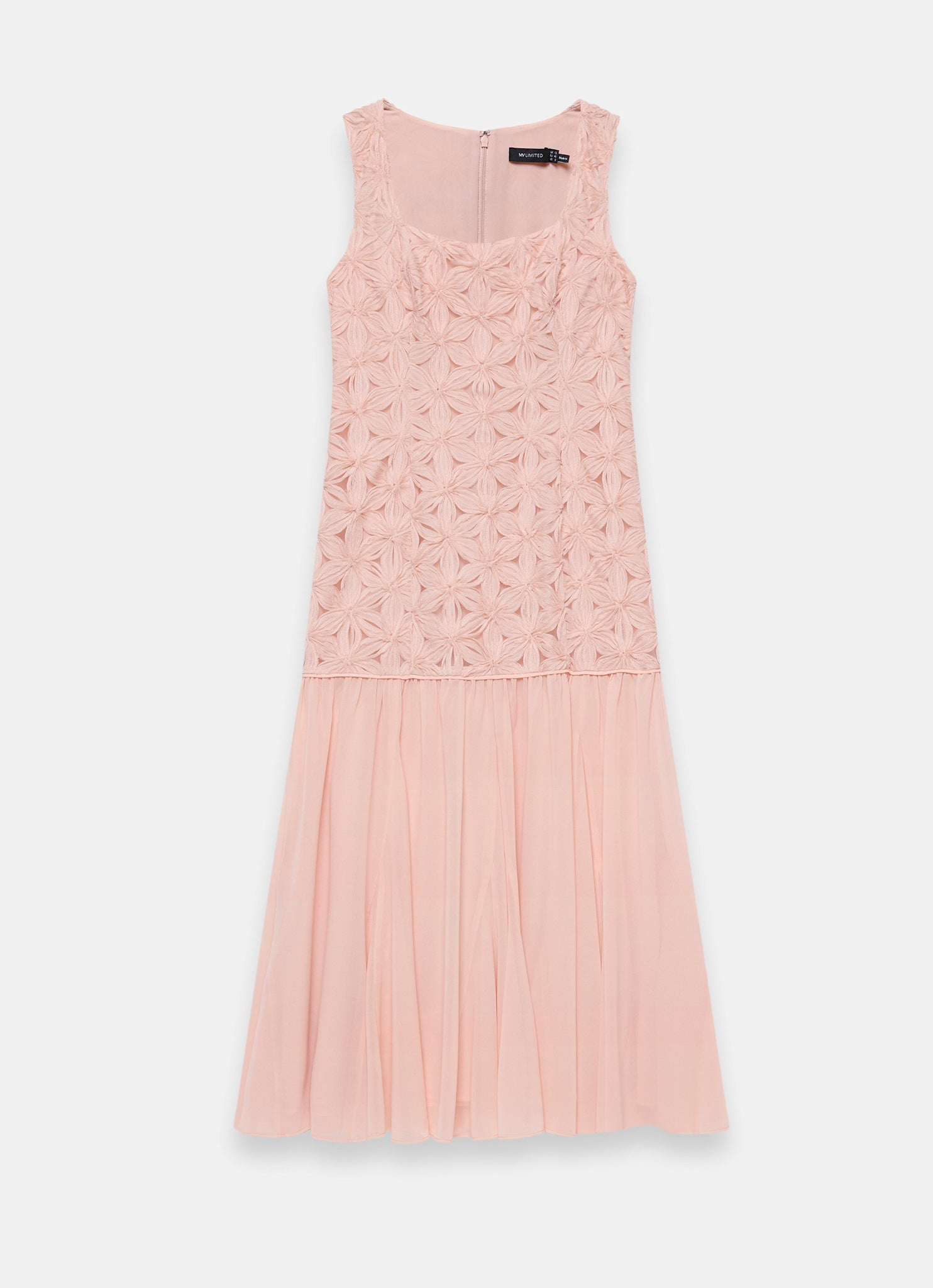 Pink Floral Texture Maxi Dress