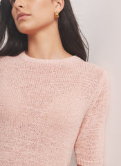 Pink Cotton Blend Knit Top