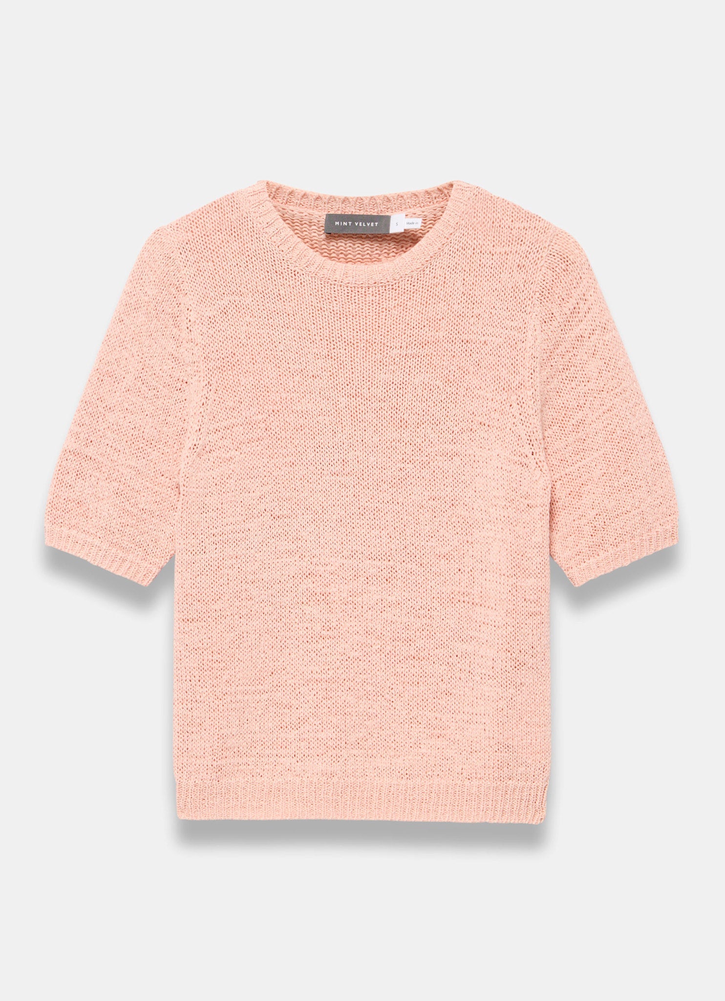 Pink Cotton Blend Knit Top