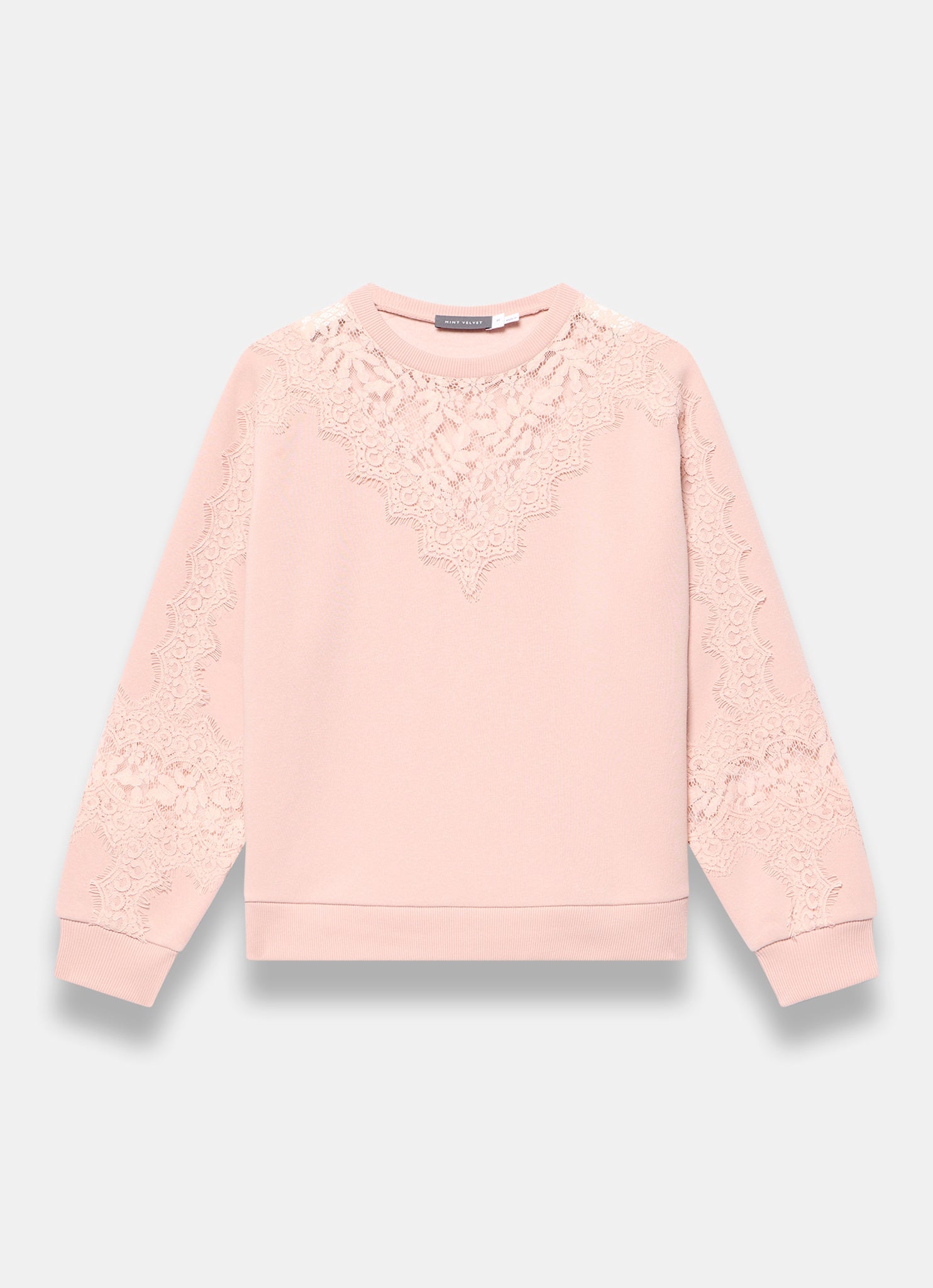 Pink Lace Detail Sweatshirt