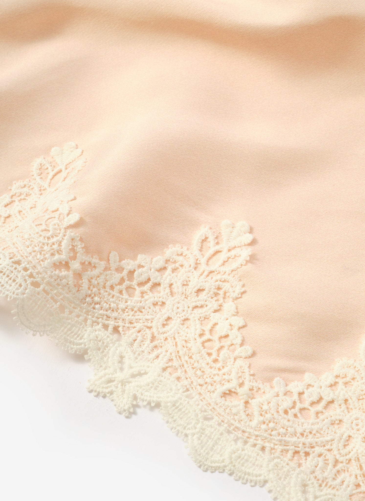 Pink Lace Trim Scarf