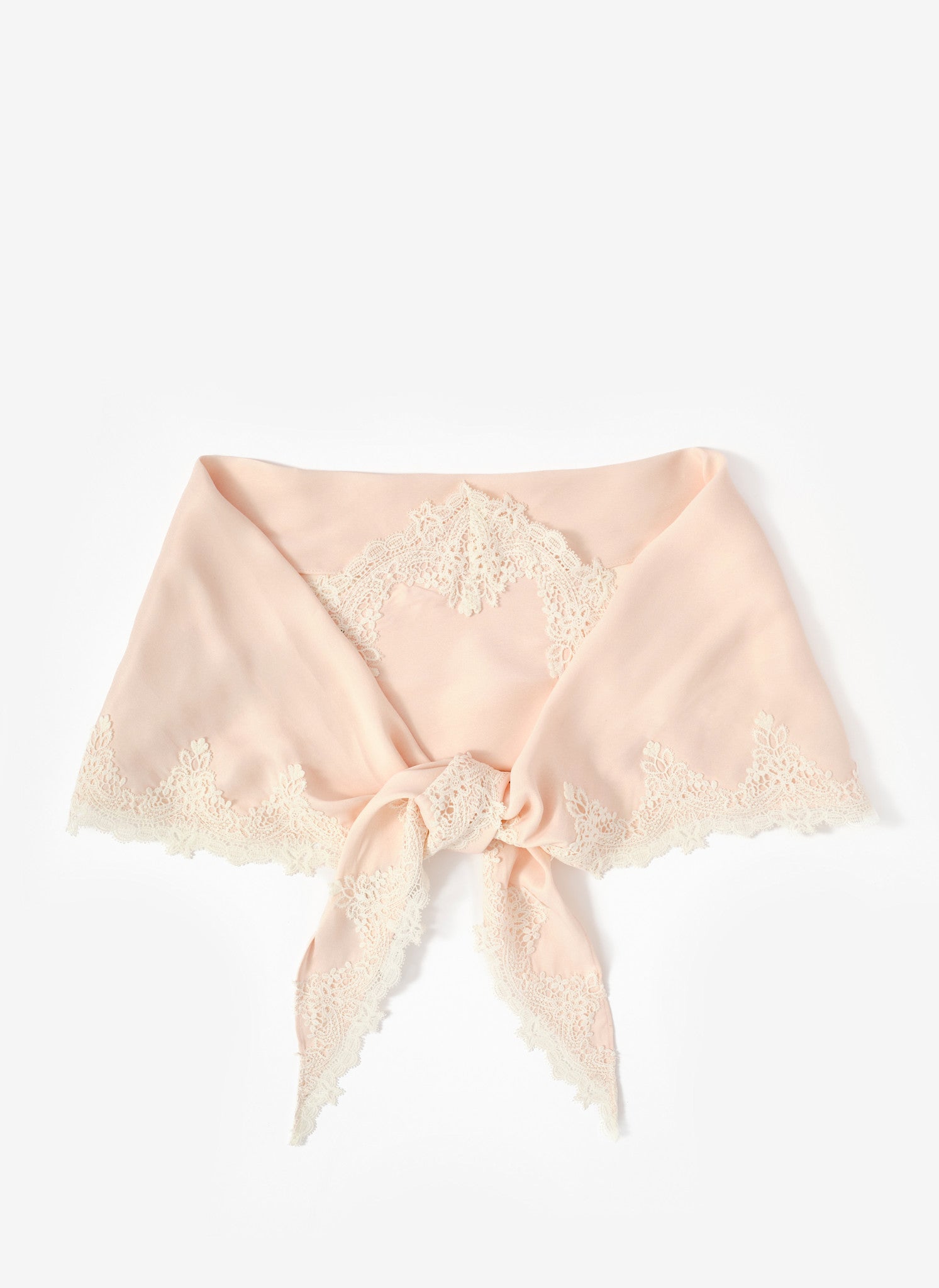 Pink Lace Trim Scarf