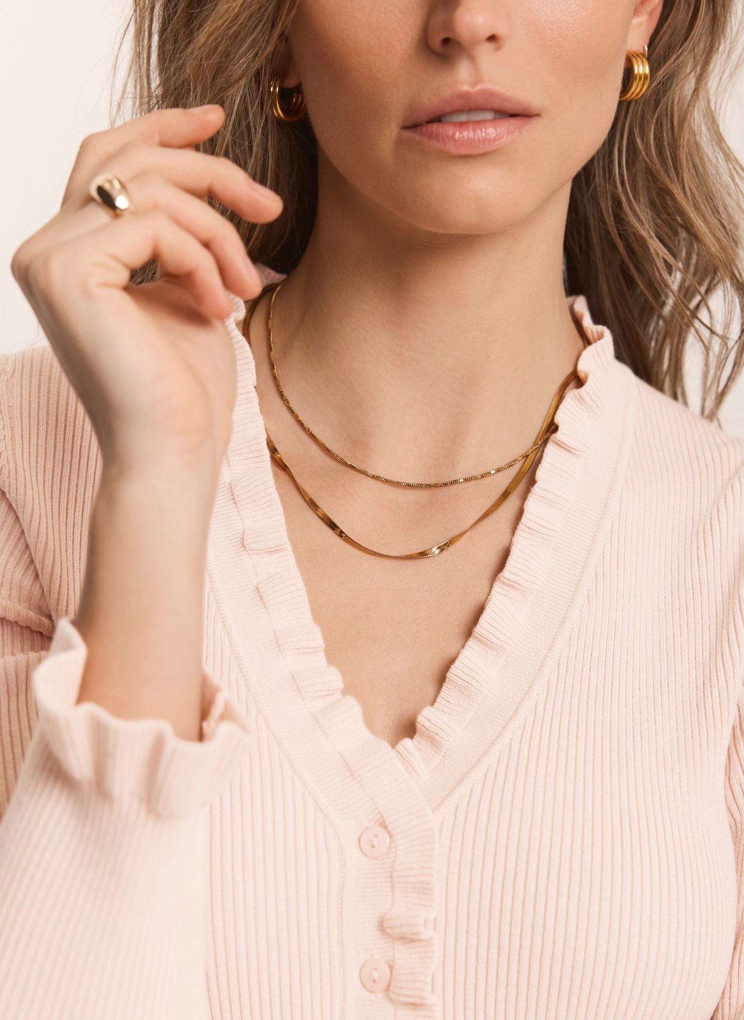 Pink Ruffle Detail Cardigan