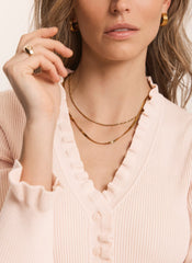 Pink Ruffle Detail Cardigan