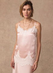 Pink Satin Camisole Top
