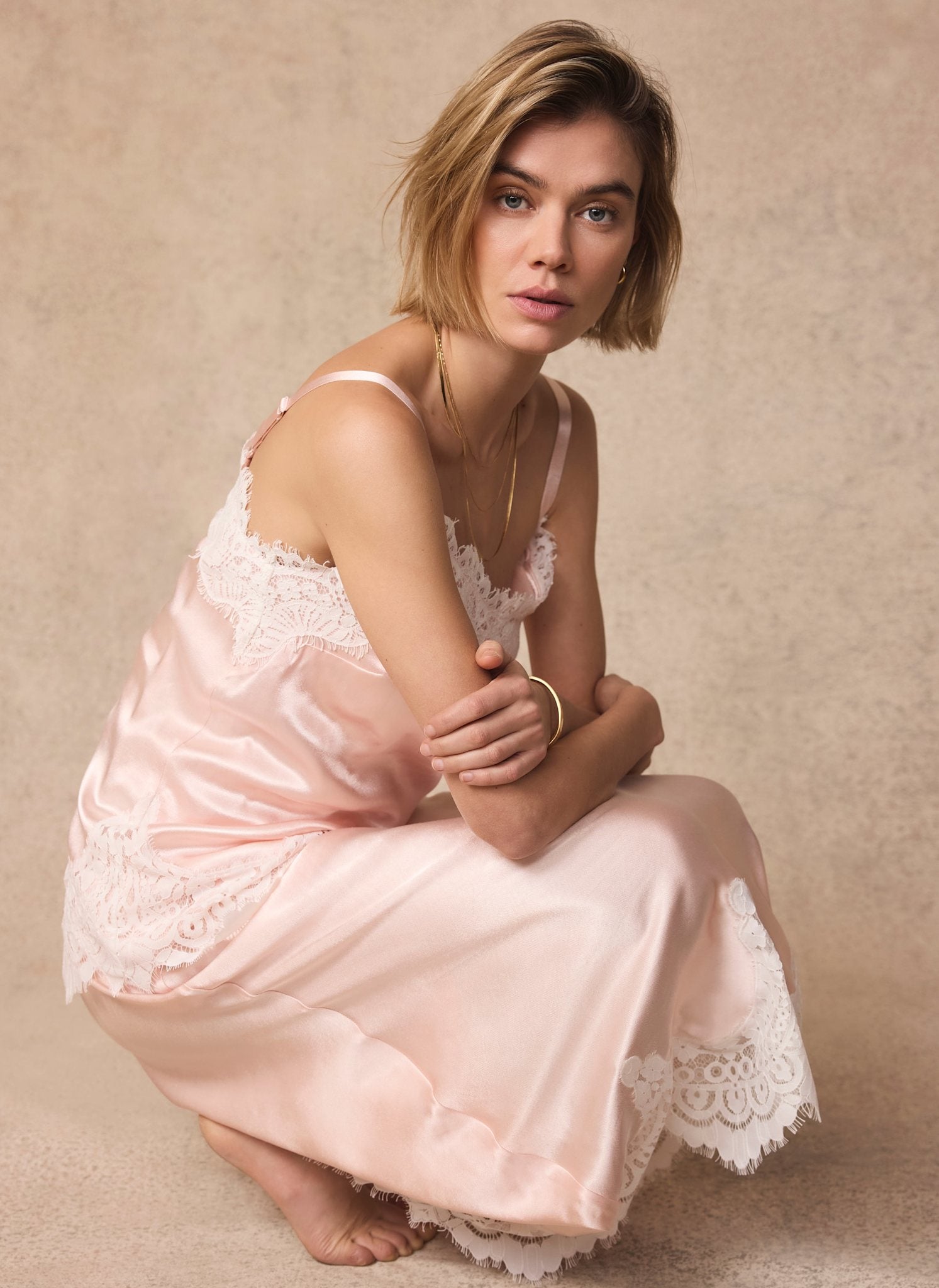 Pink Satin Camisole Top