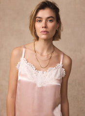 Pink Satin Camisole Top