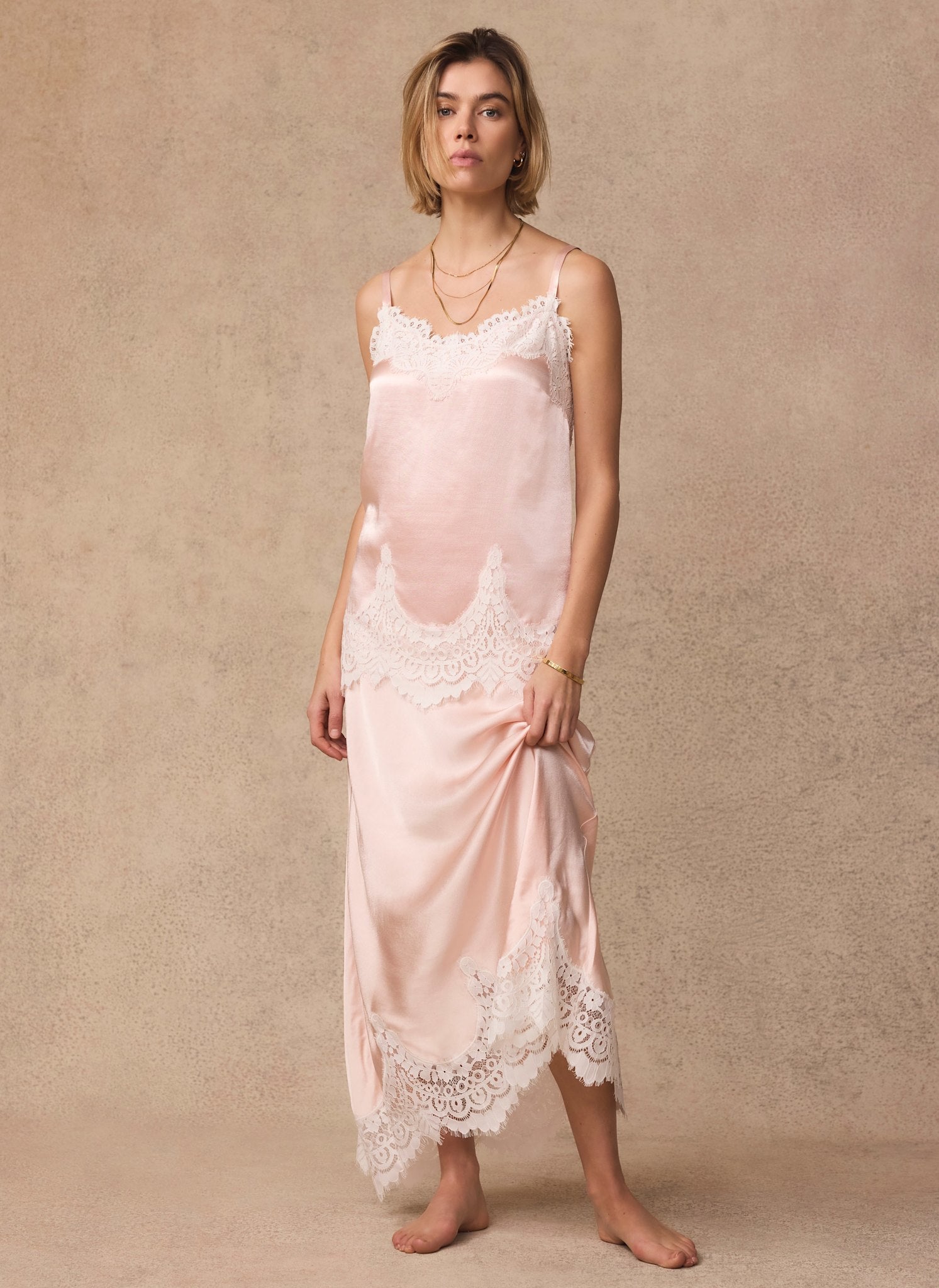 Pink Satin Camisole Top