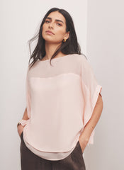 Pink Sheer Panel Top