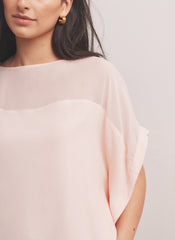 Pink Sheer Panel Top