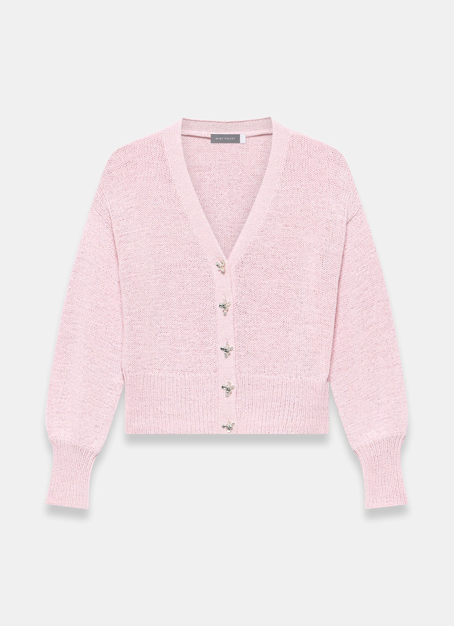 Pink Cotton Blend Cardigan