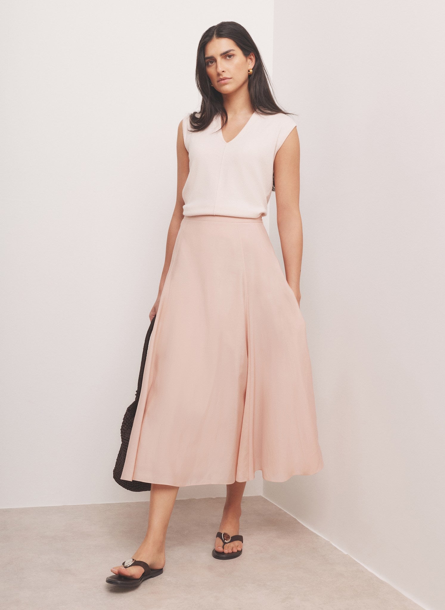 Pink Wool Blend Sleeveless Knit Top