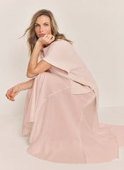 Pink Wool Blend Longline Knit Top