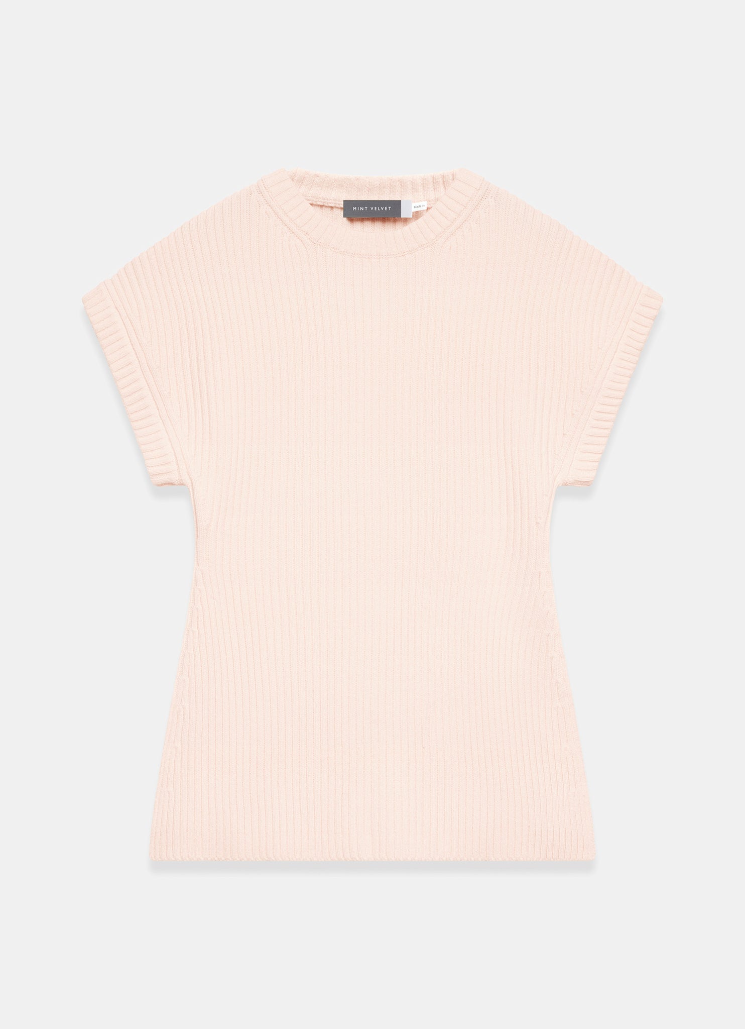 Pink Wool Blend Longline Knit Top