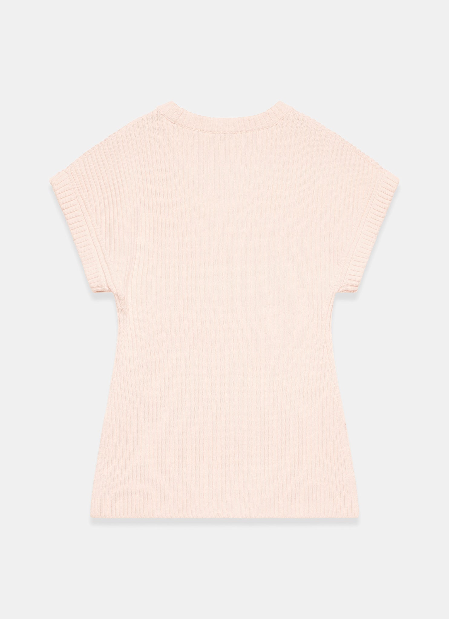 Pink Wool Blend Longline Knit Top