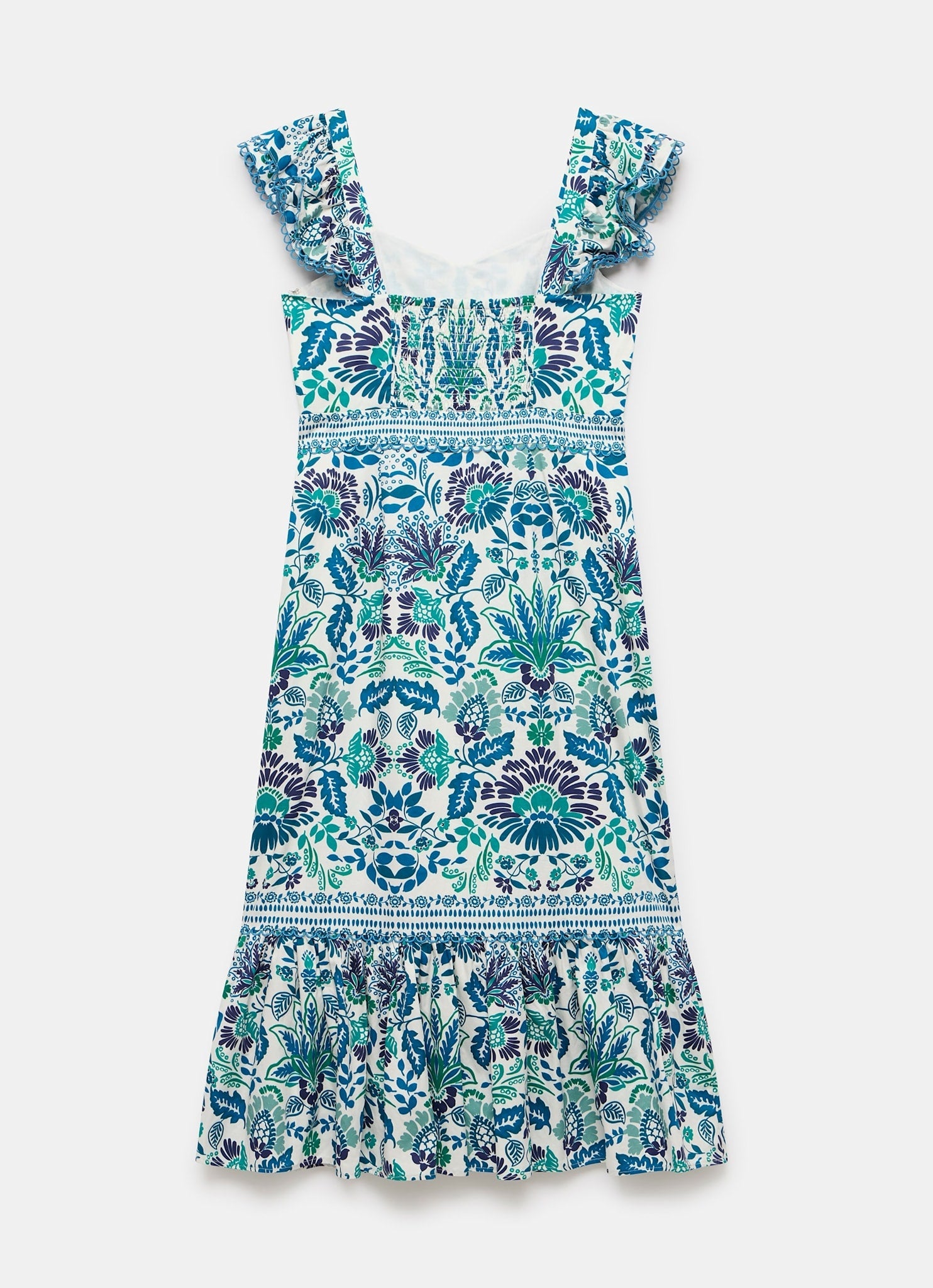 Green Floral Print Midi Dress