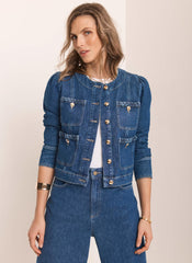 Indigo Plait Detail Denim Jacket