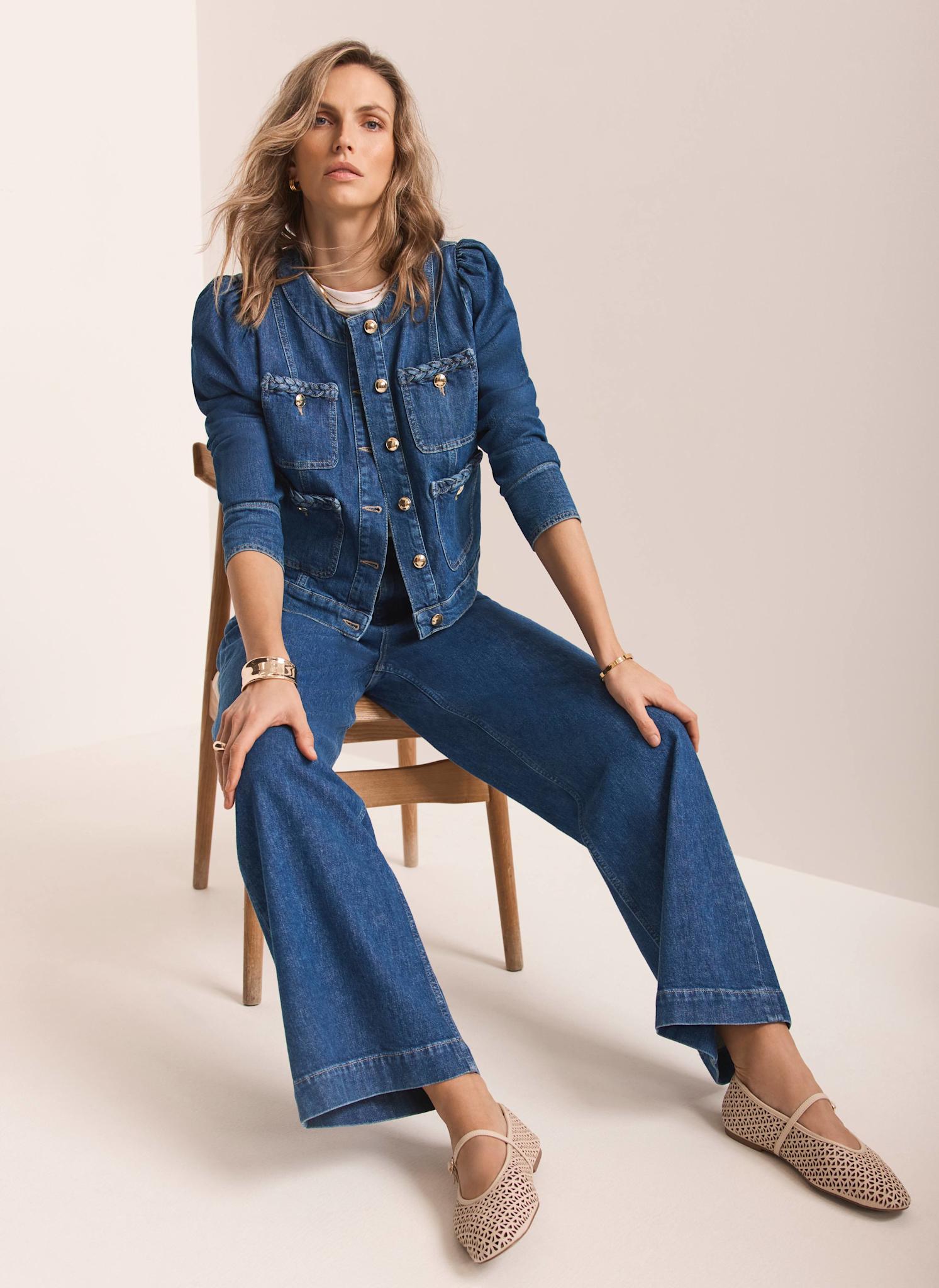 Indigo Plait Detail Denim Jacket