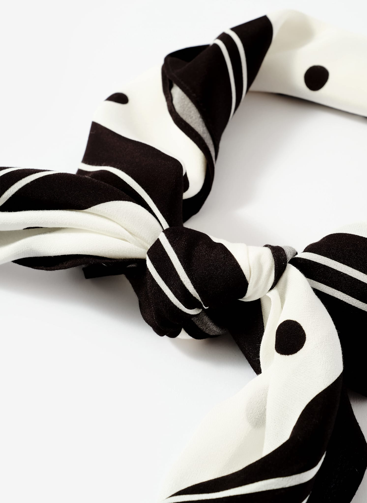 Cream Polka Dot Print  Scarf