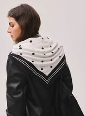 Cream Polka Dot Print  Scarf