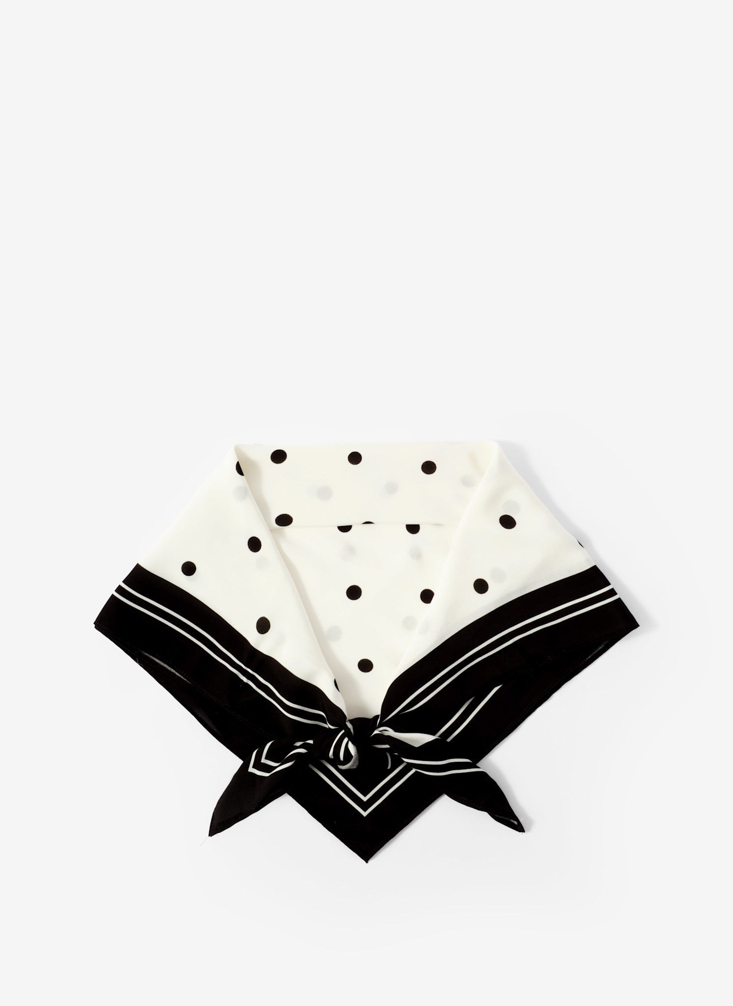 Cream Polka Dot Print  Scarf