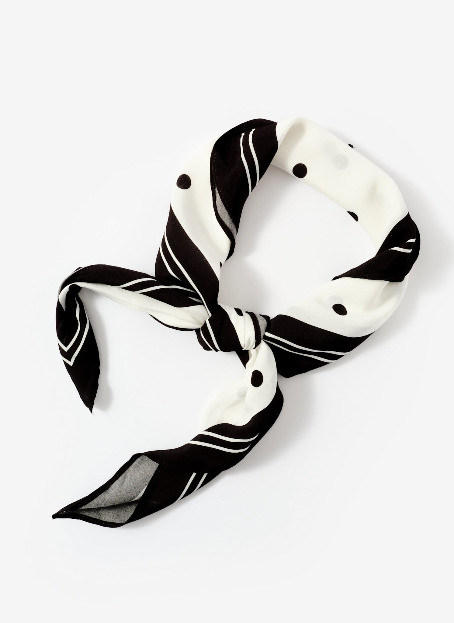 Cream Polka Dot Print  Scarf