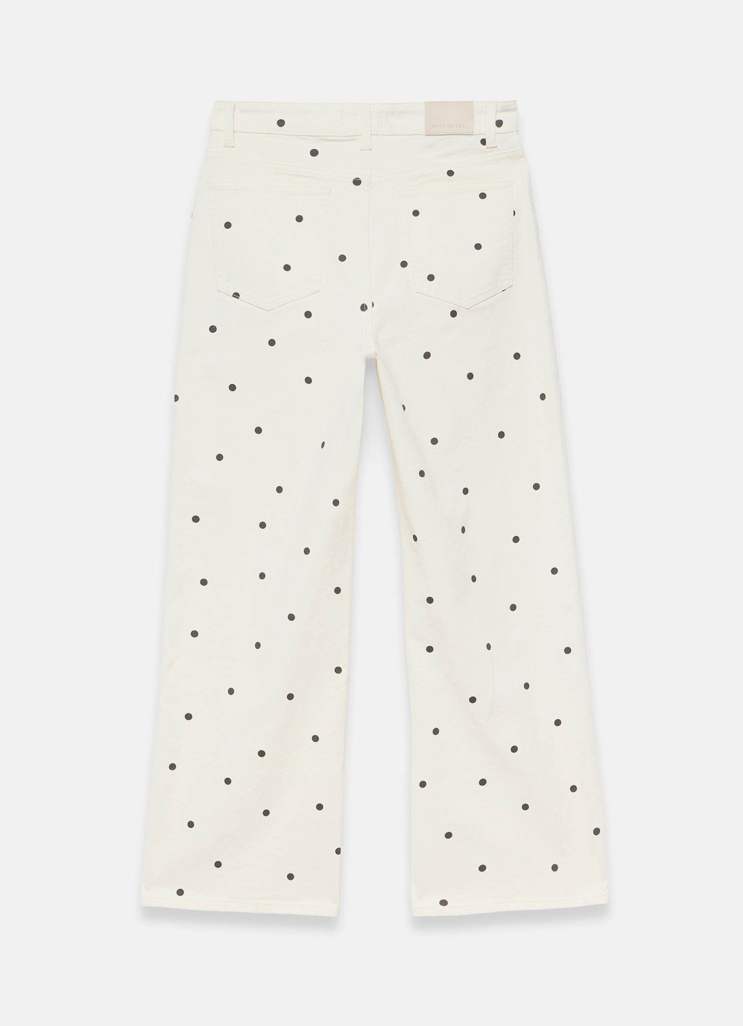 Cream Polka Dot Wide Jeans