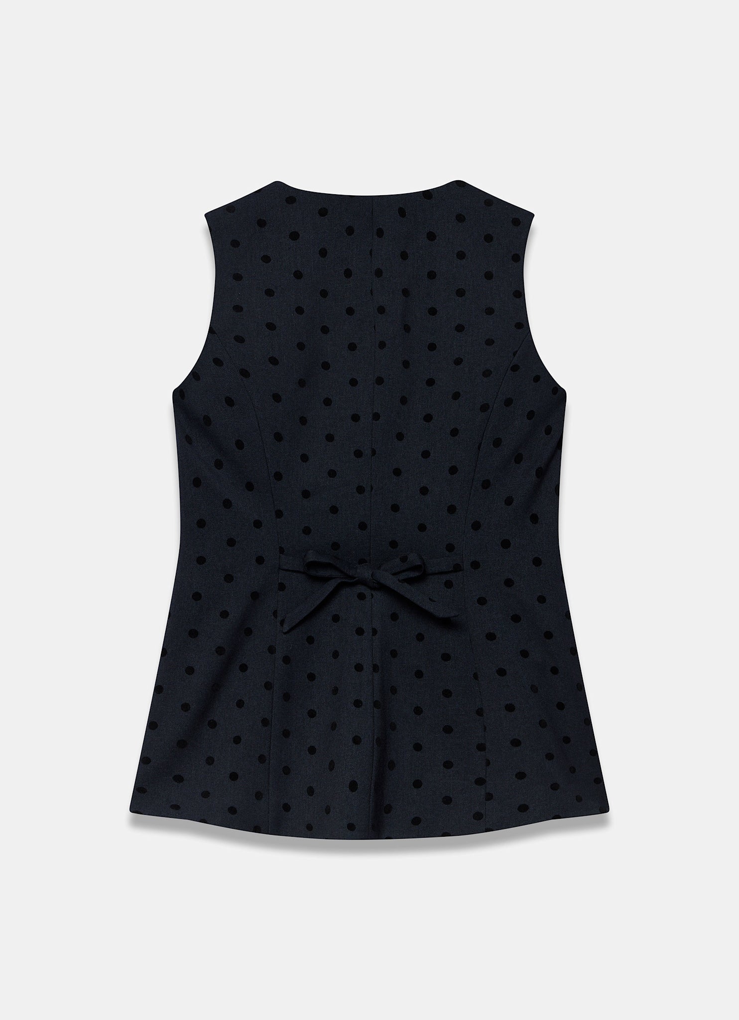 Navy Polka Dot Longline Waistcoat