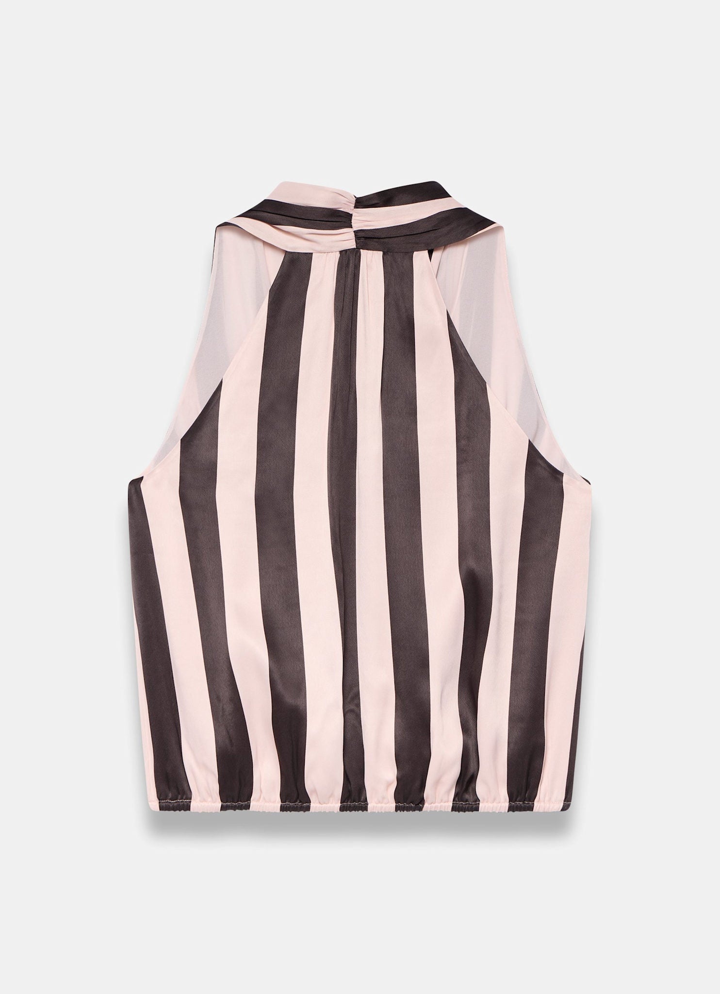 Pink & Brown Striped Wrap Top