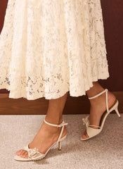 Rae Cream Leather Tassel Heeled Sandals