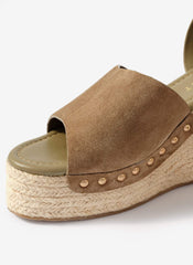 Raya Neutral Suede Espadrille Wedges