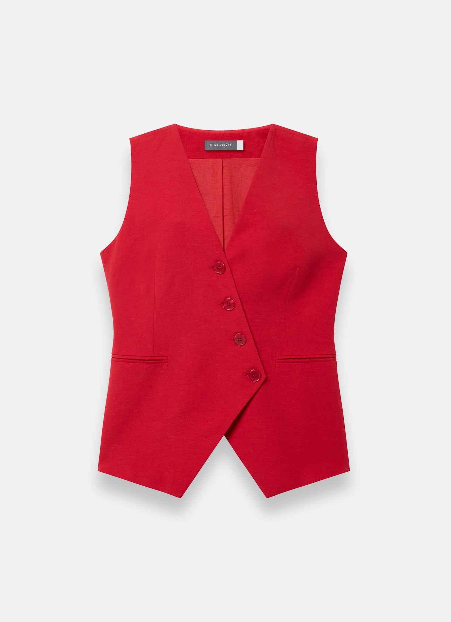 Red Longline Waistcoat