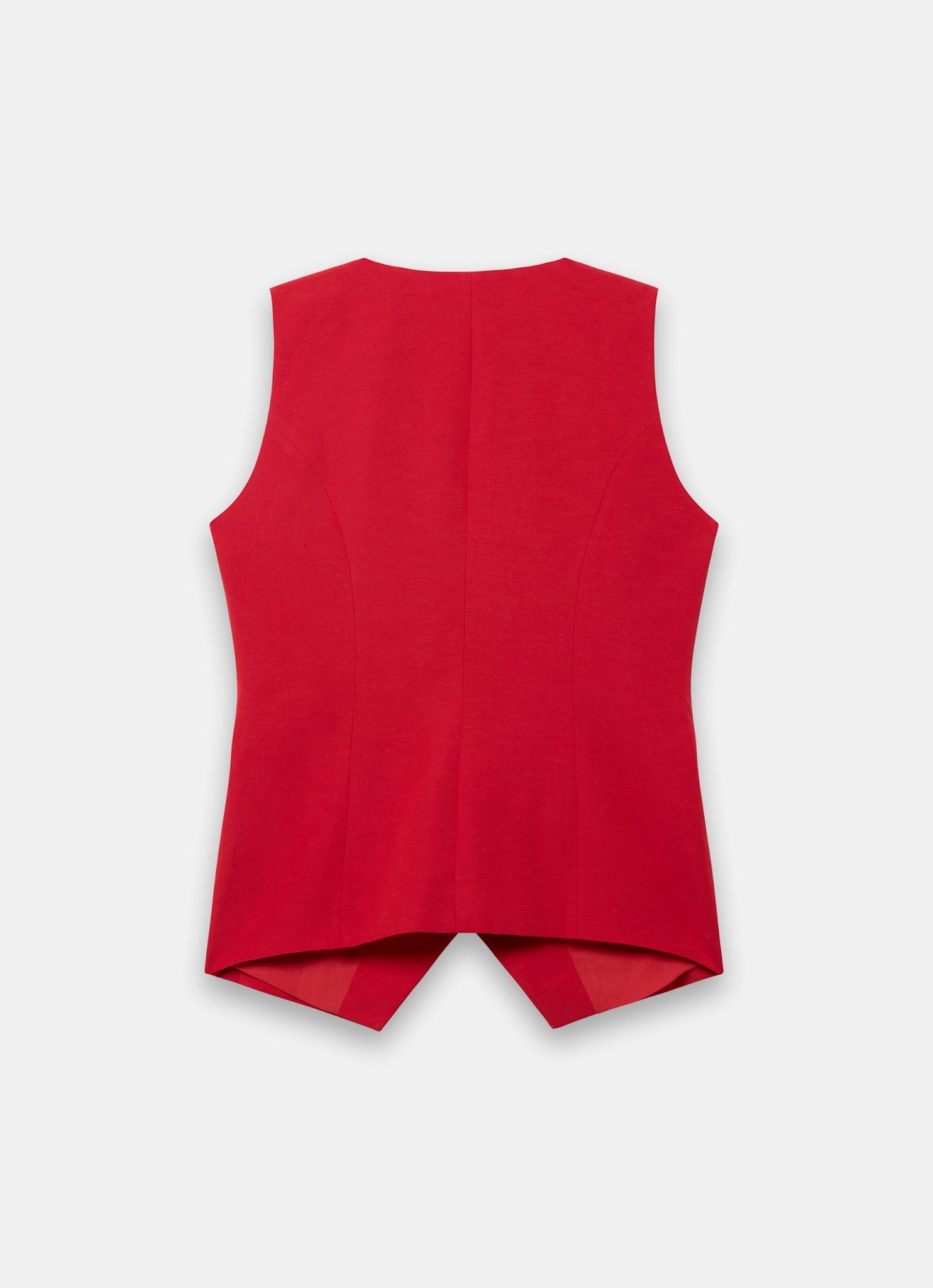 Red Longline Waistcoat