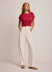 Red Layered Drape Top