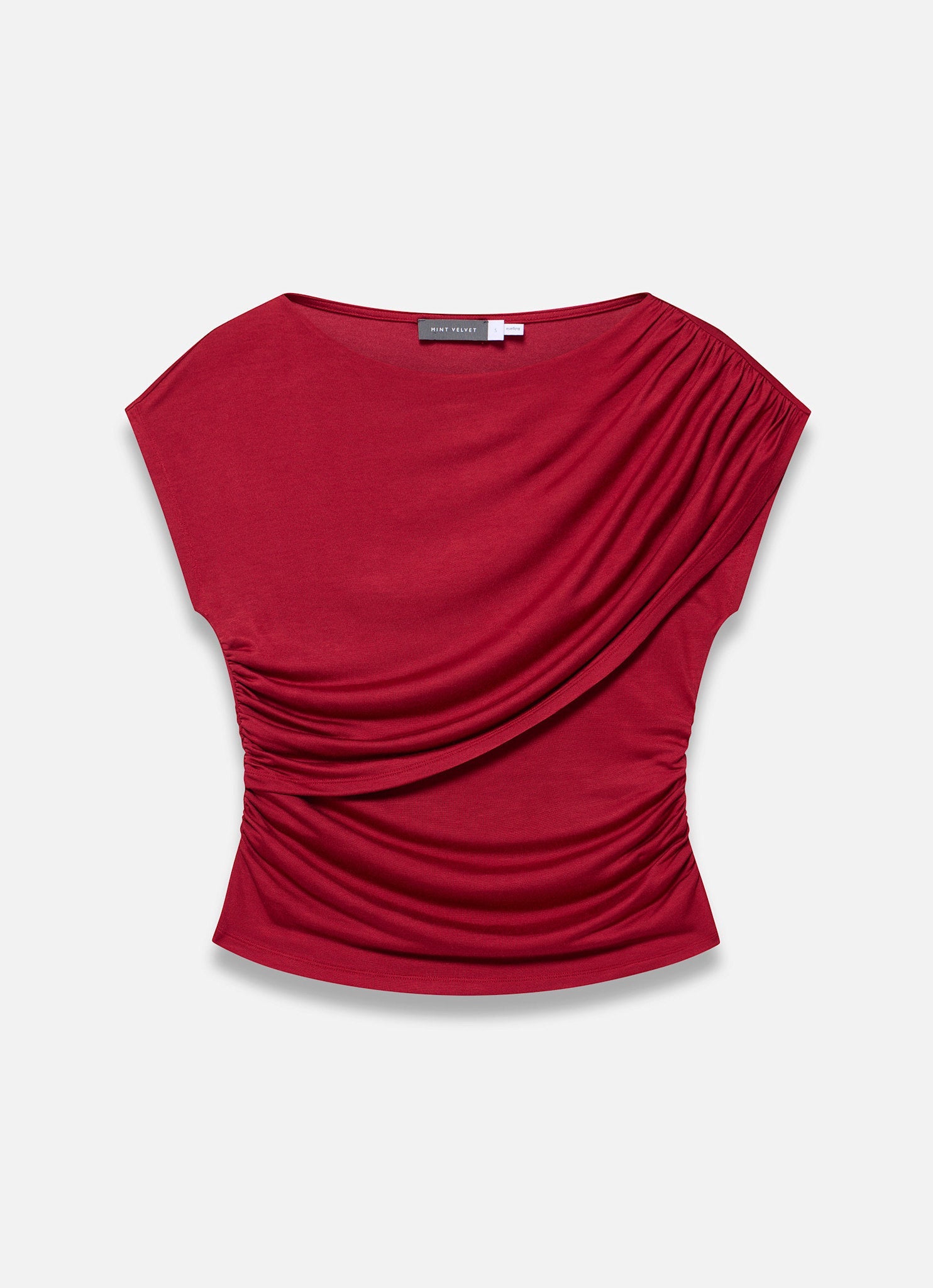 Red Layered Drape Top