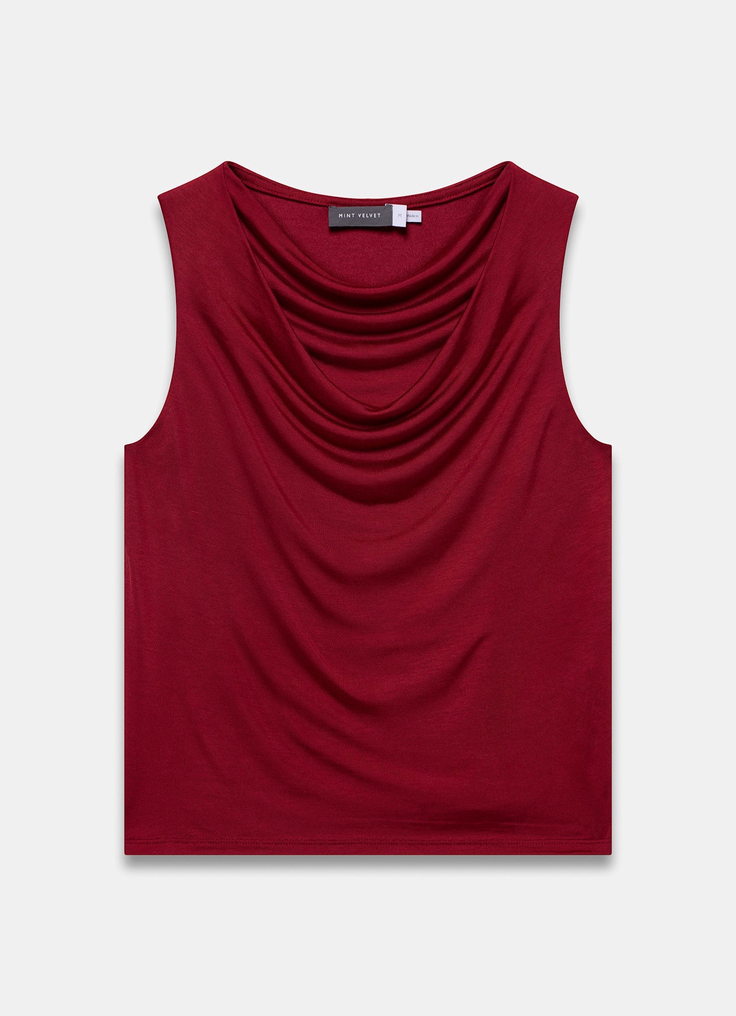 Red Cowl Neck Top