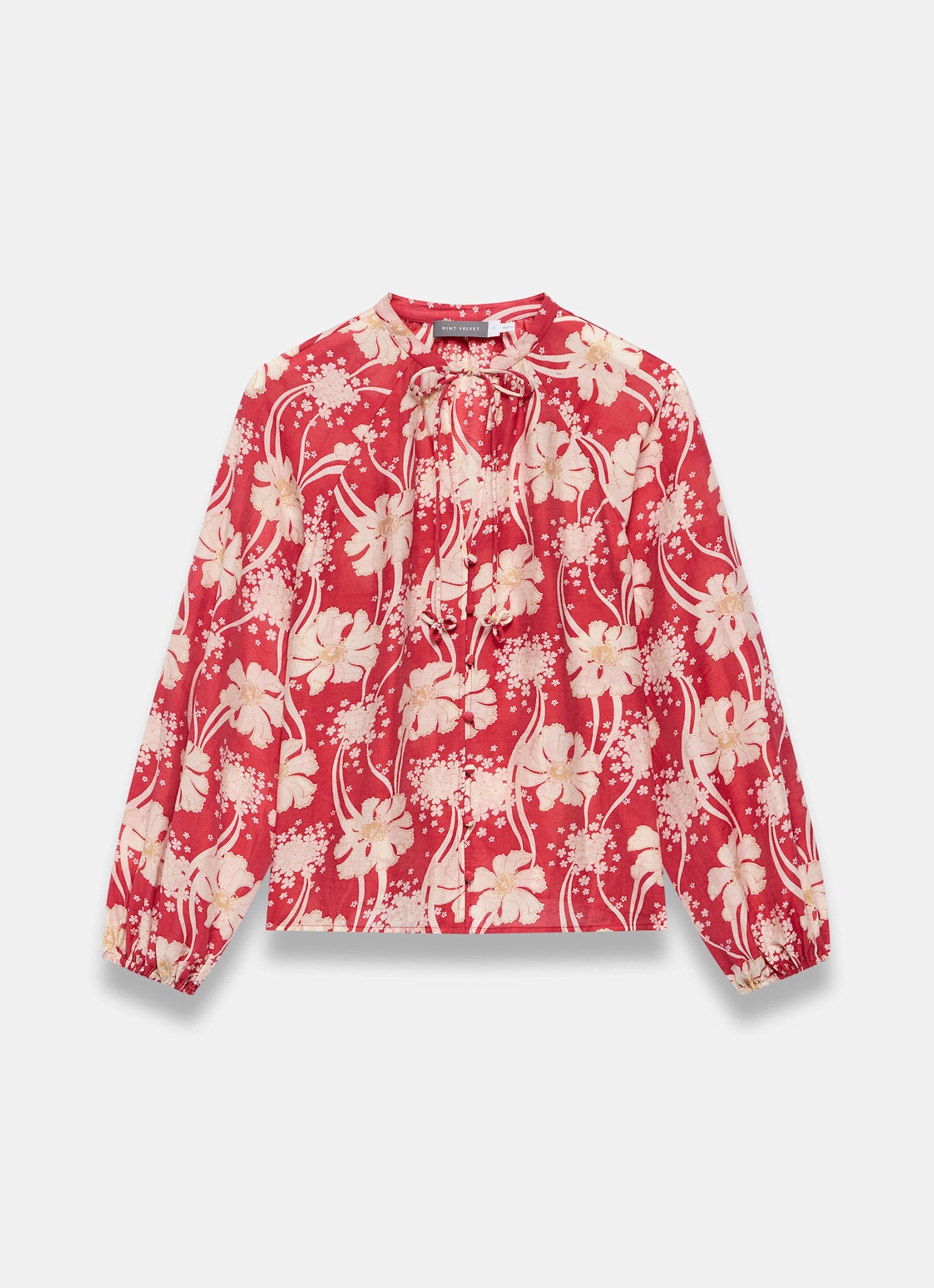 Red Floral Print Blouse