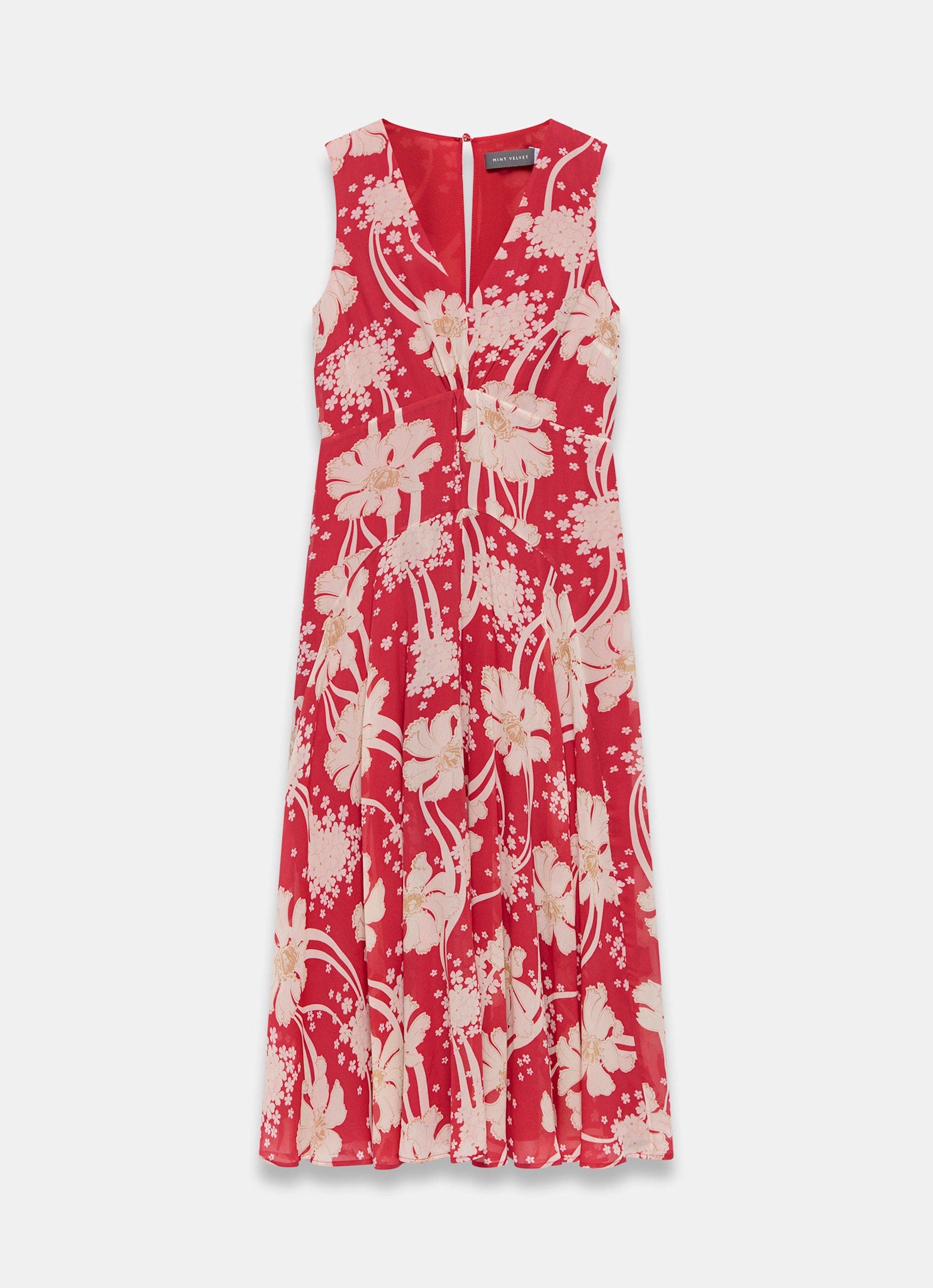 Red Floral Print Maxi Dress