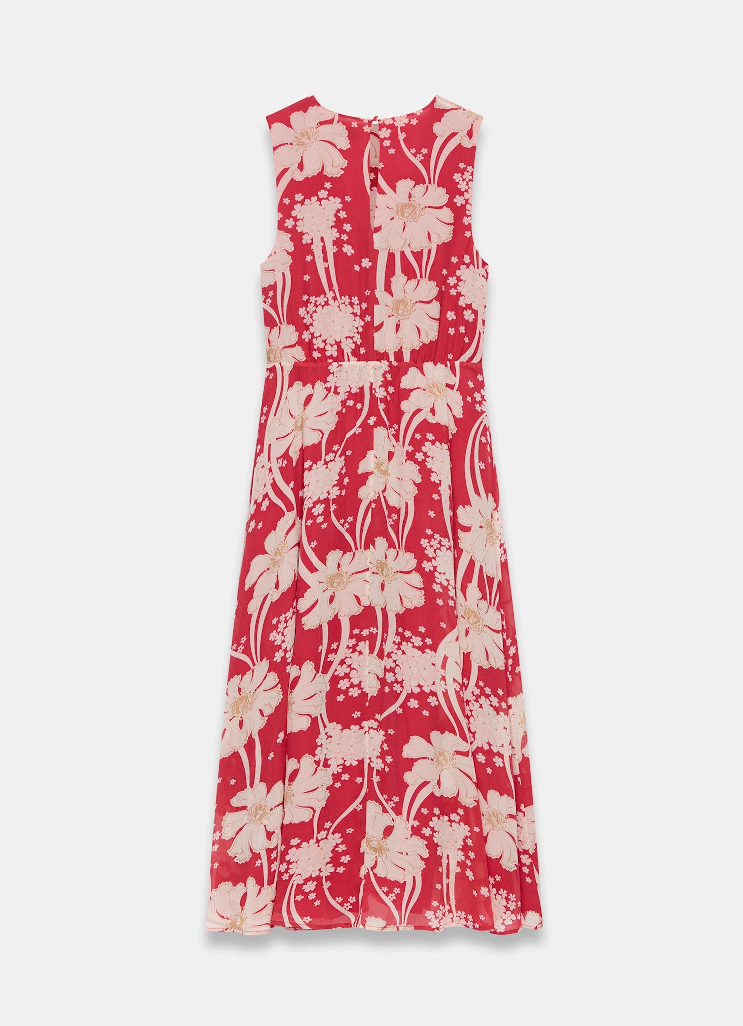 Red Floral Print Maxi Dress