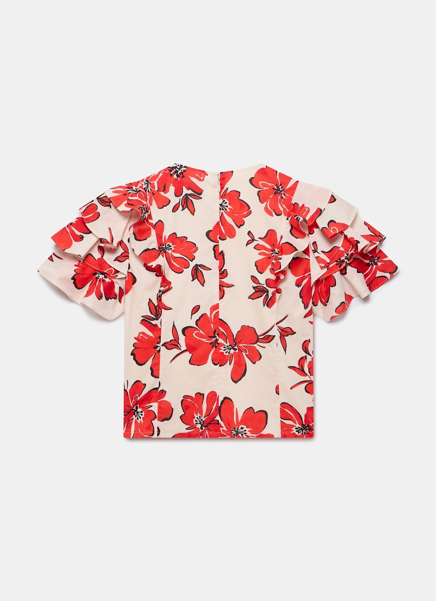 Red Floral Print Top