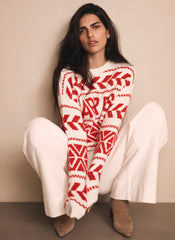 Red Graphic Apres Fair Isle Jumper