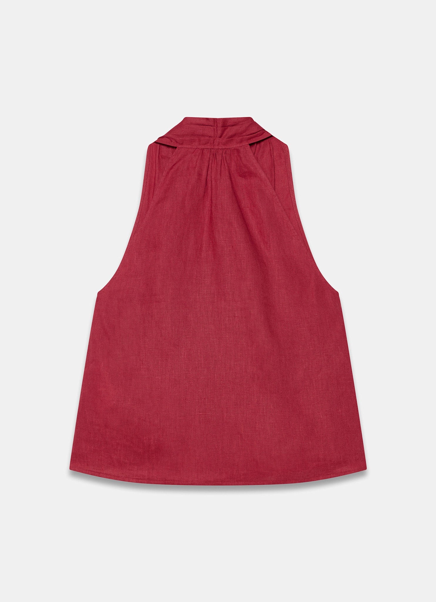 Red Linen Halter Top