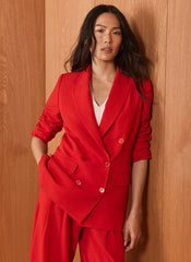 Red Double Breasted Blazer