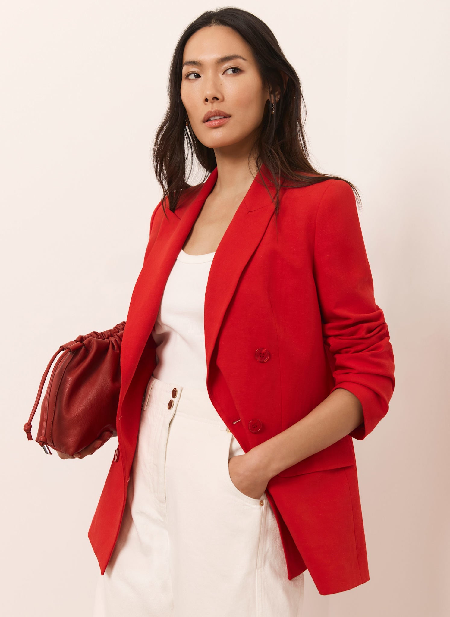 Red Double Breasted Blazer