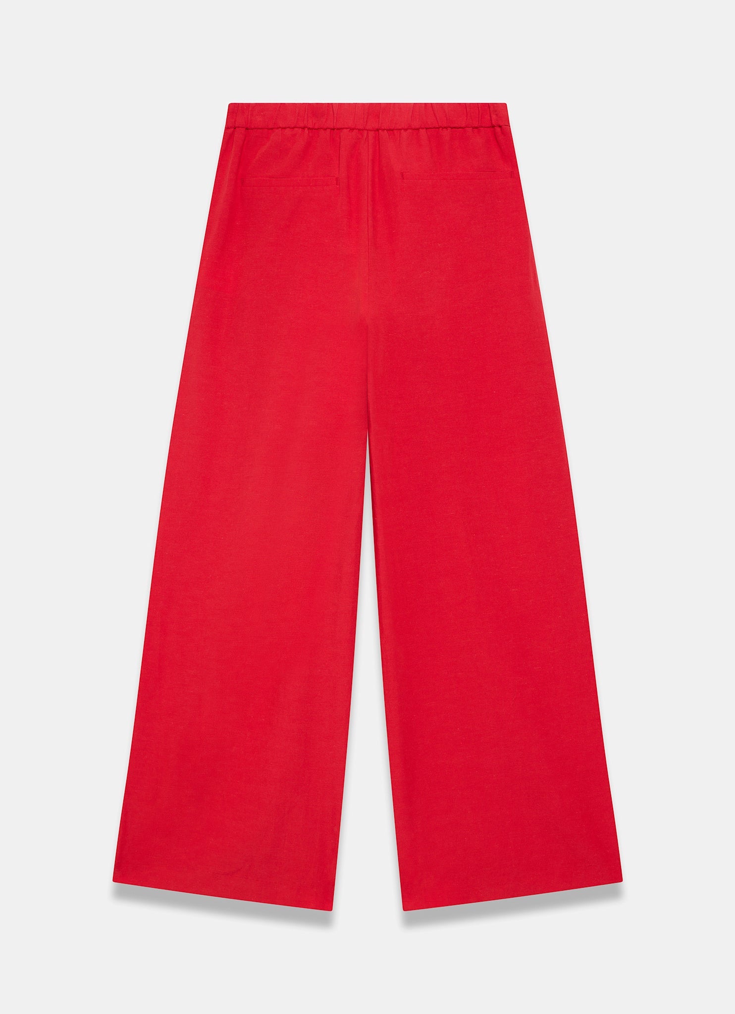 Red Pleated Wide Leg Trousers