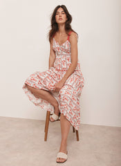 Red Lobster Print Maxi Dress