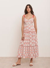 Red Lobster Print Maxi Dress