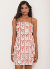 Red Lobster Print Mini Dress