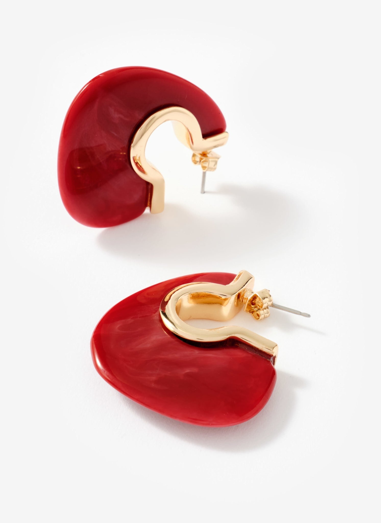 Red Resin Statement Earrings